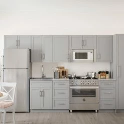 NewAge Products Home Kitchen 13 Piece Cabinet Set With Pantry Cabinet And Sink