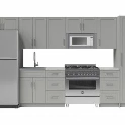 NewAge Products Home Kitchen 13 Piece Cabinet Set With Pantry Cabinet And Sink