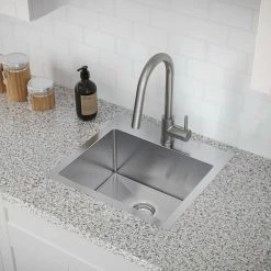 NewAge Products Shop Kitchen Sets 19 In. Overmount Single Bowl Stainless Steel Sink With Classic Pull Down Faucet 18 NewAge Products Shop Kitchen Sets 19 In. Overmount Single Bowl Stainless Steel Sink With Classic Pull Down Faucet