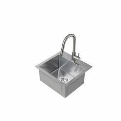 NewAge Products Shop Kitchen Sets 19 In. Overmount Single Bowl Stainless Steel Sink With Classic Pull Down Faucet