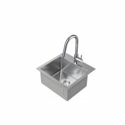 NewAge Products Shop Kitchen Sets 19 In. Overmount Single Bowl Stainless Steel Sink With Classic Pull Down Faucet 24 NewAge Products Shop Kitchen Sets 19 In. Overmount Single Bowl Stainless Steel Sink With Classic Pull Down Faucet