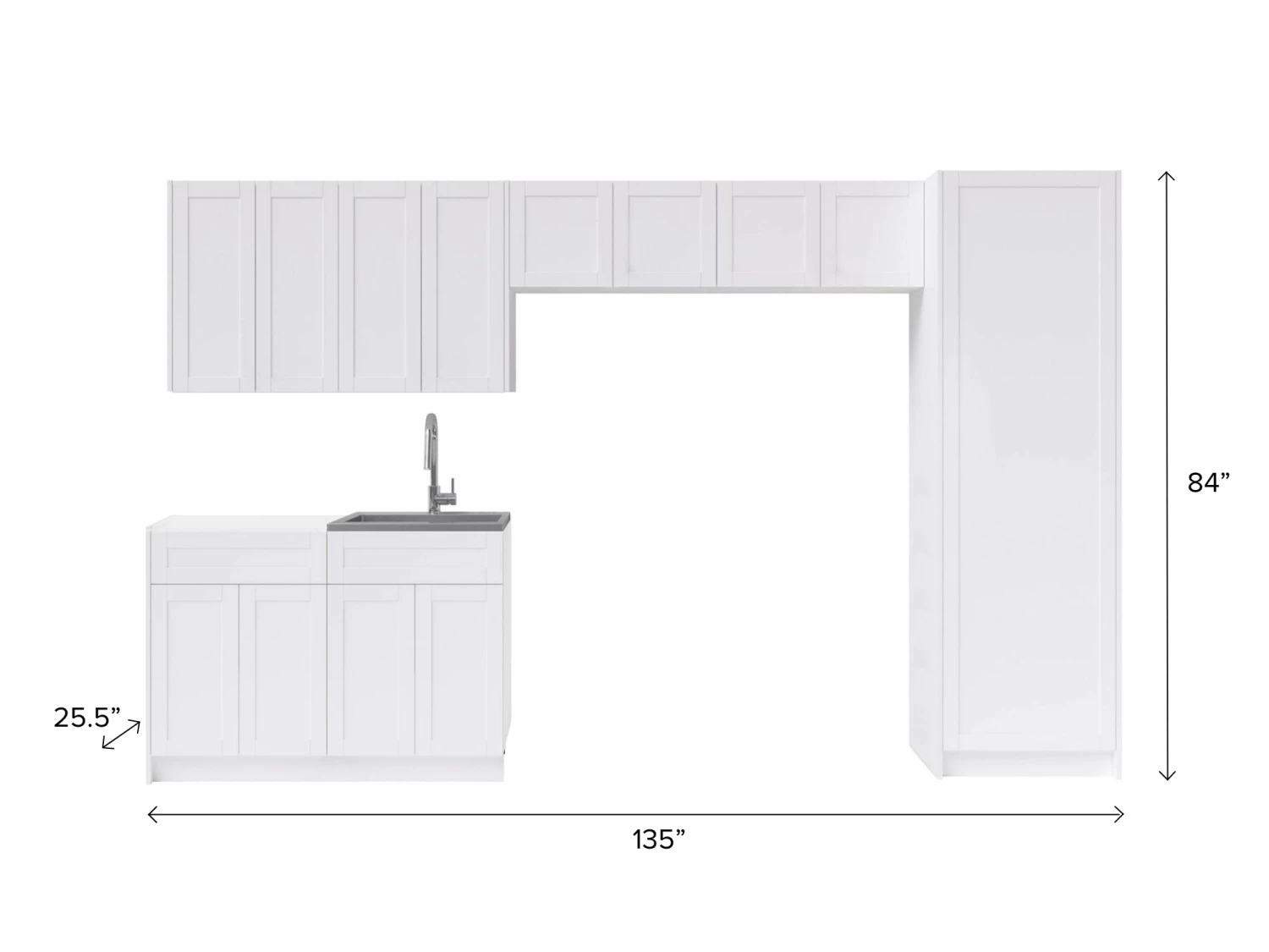 NewAge Products Laundry Room Cabinets Home Laundry Room 9 Piece Cabinet Set With Single Drawer Cabinet, Sink And Faucet 3 NewAge Products Laundry Room Cabinets Home Laundry Room 9 Piece Cabinet Set With Single Drawer Cabinet, Sink And Faucet