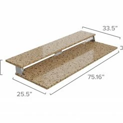 NewAge Products Signature Series Outdoor Kitchen Bar Shelf Countertop 2 Side Extended