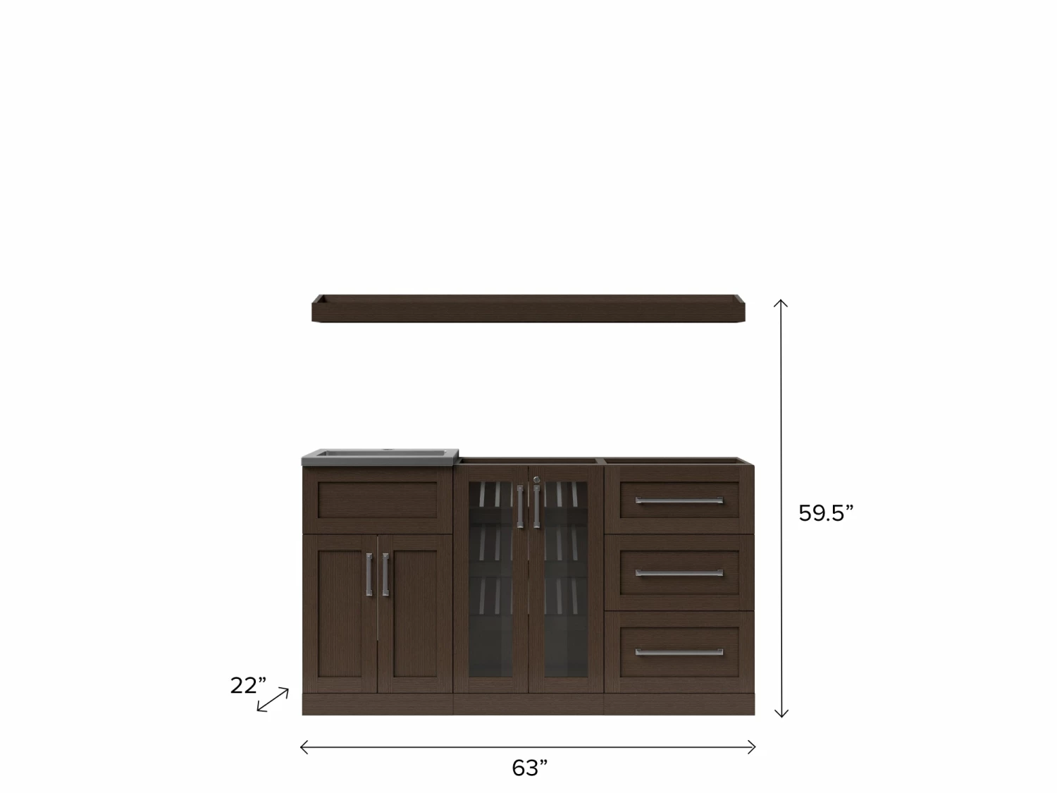 NewAge Products Home Wet Bar 5 Piece Cabinet Set - 21 Inch 13 NewAge Products Home Wet Bar 5 Piece Cabinet Set - 21 Inch
