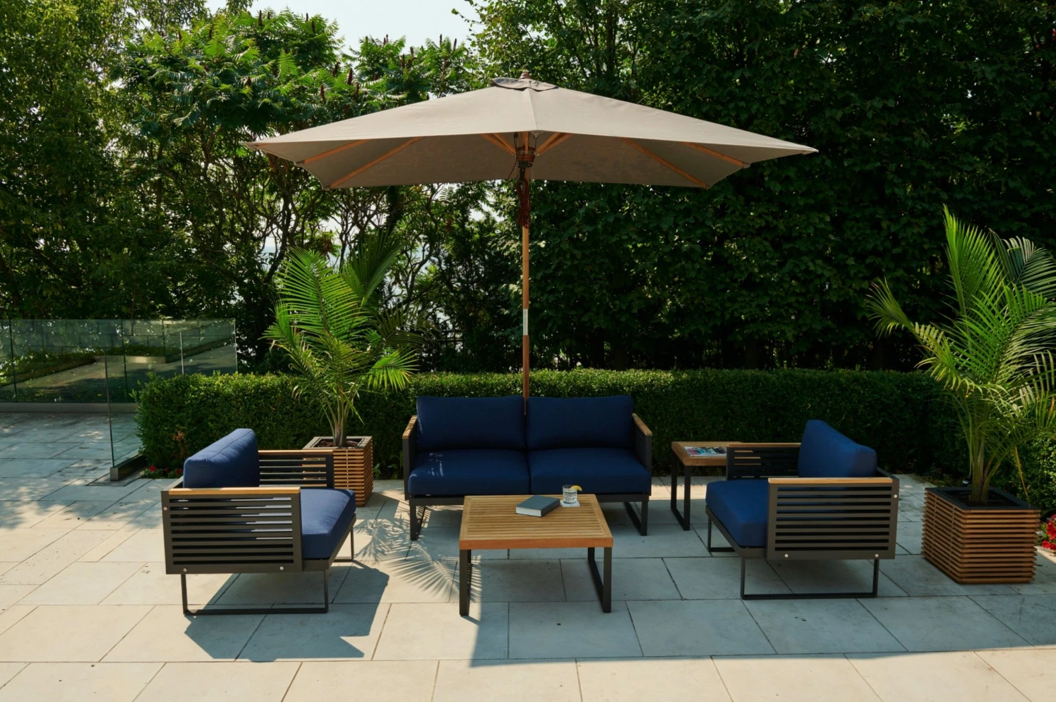 NewAge Products Round Umbrella With Post And Steel Base 9 NewAge Products Round Umbrella With Post And Steel Base