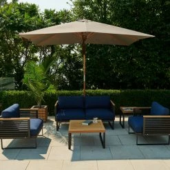 NewAge Products Umbrellas Rectangular Umbrella With Post And Steel Base