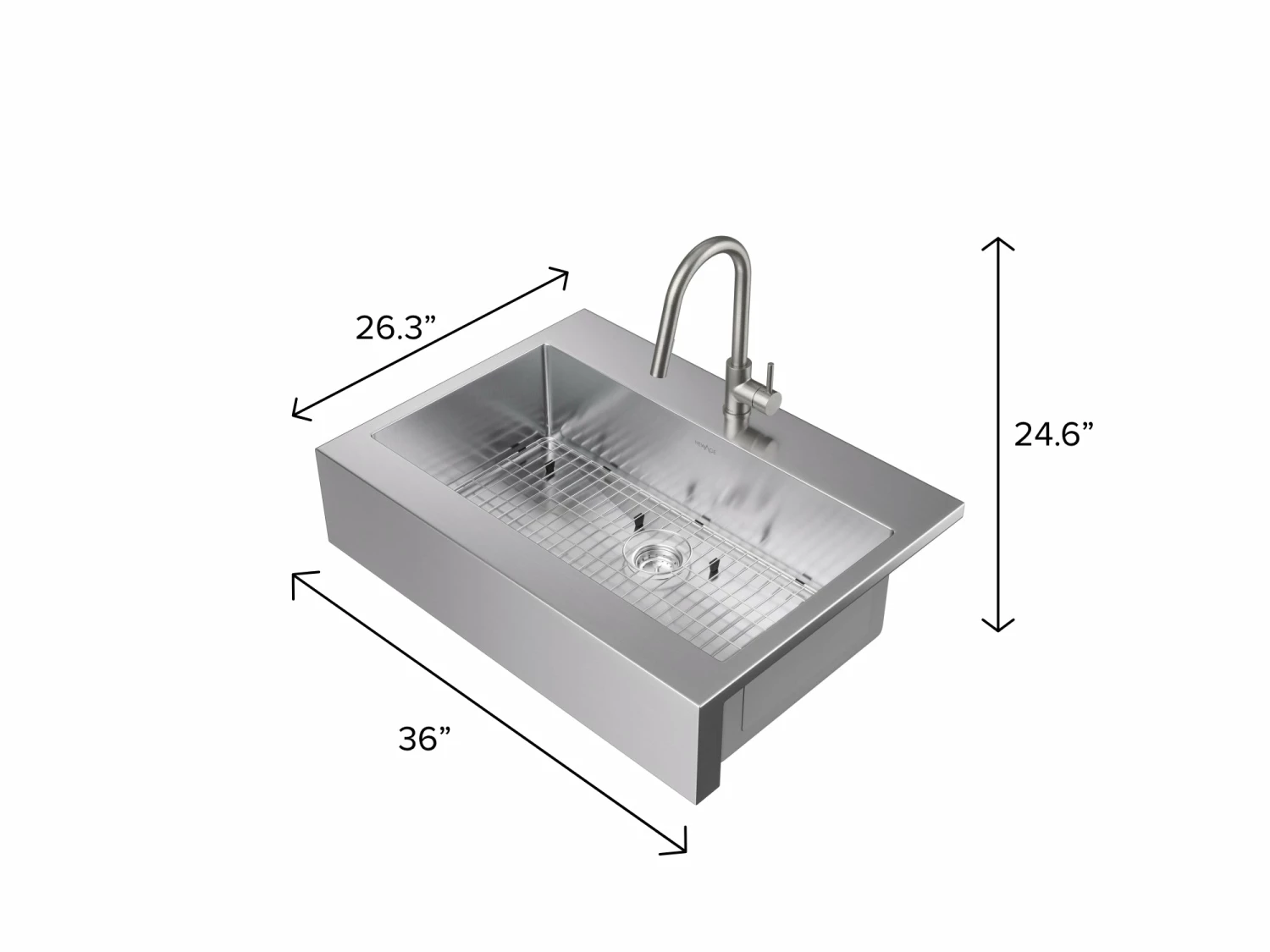 NewAge Products 36 In. Farmhouse Sink With Classic Pull Down Faucet 2 NewAge Products 36 In. Farmhouse Sink With Classic Pull Down Faucet