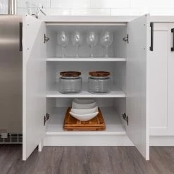 NewAge Products Home Bar 6 Piece Cabinet Set With Single Drawer Cabinets And Shelves - 24 Inch