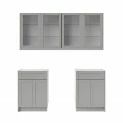 NewAge Products Home Bar Cabinets Home Bar 4 Piece Cabinet Set With Glass Door And Single Drawer Cabinets - 24 Inch 34 NewAge Products Home Bar Cabinets Home Bar 4 Piece Cabinet Set With Glass Door And Single Drawer Cabinets - 24 Inch