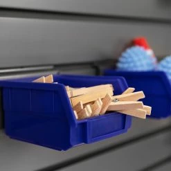 NewAge Products Garage Storage PVC Slatwall Blue Parts Bins With Parts Bins Support (Pack Of 4) 7 NewAge Products Garage Storage PVC Slatwall Blue Parts Bins With Parts Bins Support (Pack Of 4)