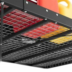 NewAge Products VersaRac Pro 4 Ft. X 8 Ft. Height-Adjustable Overhead Rack In Black Garage Storage