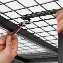 NewAge Products VersaRac Pro 4 Ft. X 8 Ft. Height-Adjustable Overhead Rack In Black Garage Storage