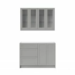 NewAge Products Home Bar Cabinets Home Bar 4 Piece Cabinet Set With Glass Door And Drawer Cabinet - 24 Inch 49 NewAge Products Home Bar Cabinets Home Bar 4 Piece Cabinet Set With Glass Door And Drawer Cabinet - 24 Inch
