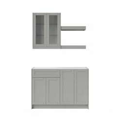 NewAge Products Home Bar 5 Piece Cabinet Set With Shelves - 24 Inch Home Bar Cabinets 52 NewAge Products Home Bar 5 Piece Cabinet Set With Shelves - 24 Inch Home Bar Cabinets