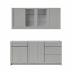 NewAge Products Home Bar 6 Piece Cabinet Set With Glass Door And Drawer Cabinet - 24 Inch Home Bar Cabinets 49 NewAge Products Home Bar 6 Piece Cabinet Set With Glass Door And Drawer Cabinet - 24 Inch Home Bar Cabinets