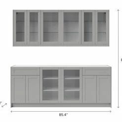 NewAge Products Home Bar 6 Piece Cabinet Set With Glass Door And Single Drawer Cabinets - 24 Inch 50 NewAge Products Home Bar 6 Piece Cabinet Set With Glass Door And Single Drawer Cabinets - 24 Inch