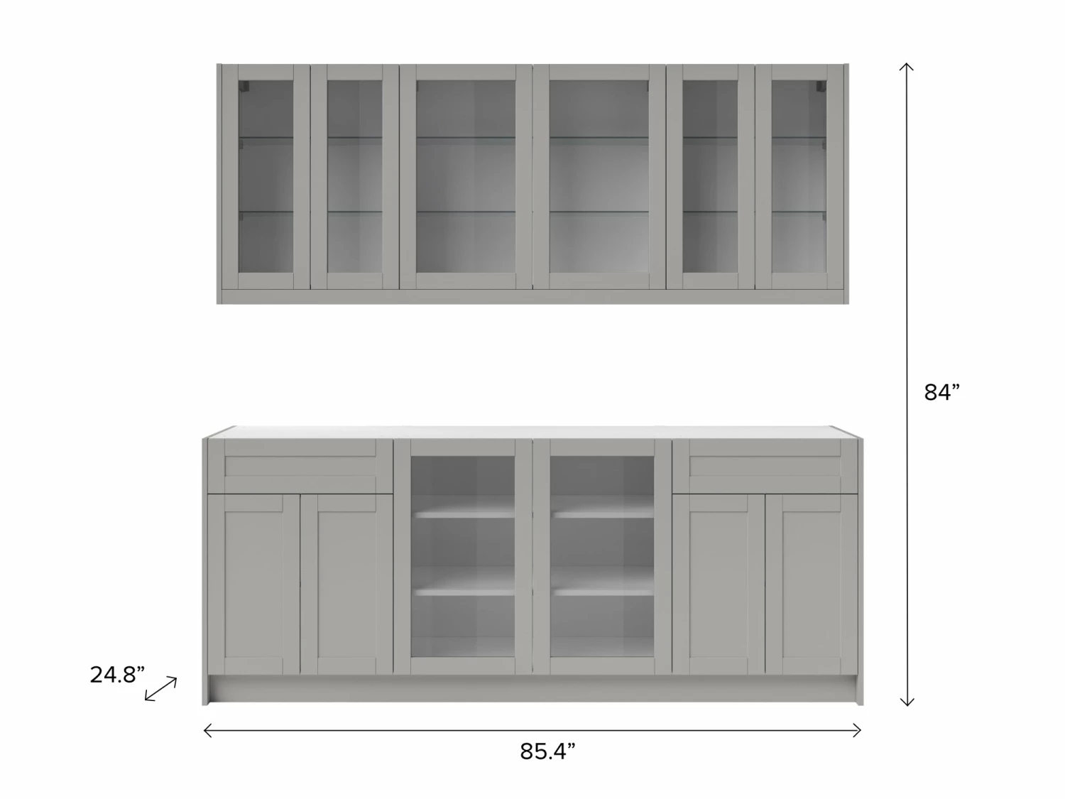 NewAge Products Home Bar 6 Piece Cabinet Set With Glass Door And Single Drawer Cabinets - 24 Inch 19 NewAge Products Home Bar 6 Piece Cabinet Set With Glass Door And Single Drawer Cabinets - 24 Inch