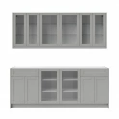 NewAge Products Home Bar 6 Piece Cabinet Set With Glass Door And Single Drawer Cabinets - 24 Inch 49 NewAge Products Home Bar 6 Piece Cabinet Set With Glass Door And Single Drawer Cabinets - 24 Inch