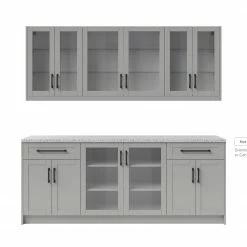 NewAge Products Home Bar 6 Piece Cabinet Set With Glass Door And Single Drawer Cabinets - 24 Inch 48 NewAge Products Home Bar 6 Piece Cabinet Set With Glass Door And Single Drawer Cabinets - 24 Inch