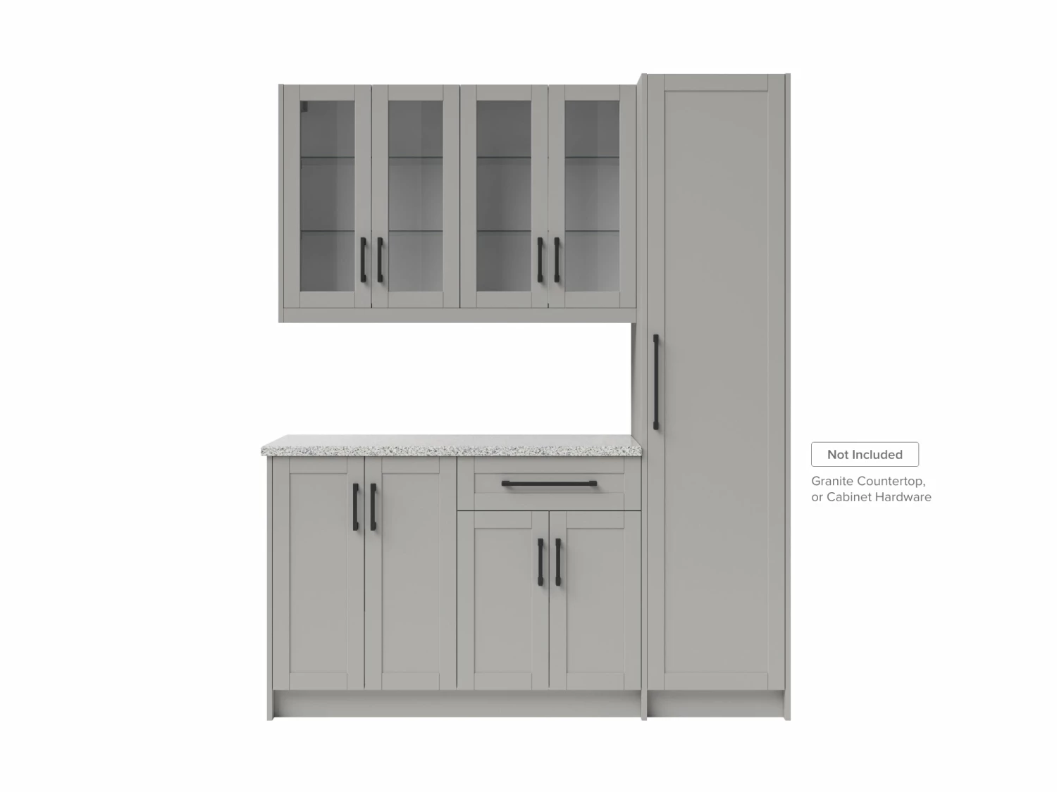 NewAge Products Home Bar 5 Piece Cabinet Set With Glass Door, Drawer And Pantry Cabinet - 24 Inch 17 NewAge Products Home Bar 5 Piece Cabinet Set With Glass Door, Drawer And Pantry Cabinet - 24 Inch