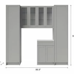 NewAge Products Home Bar Cabinets Home Bar 5 Piece Cabinet Set With Glass Door And Pantry Cabinet -24 Inch 50 NewAge Products Home Bar Cabinets Home Bar 5 Piece Cabinet Set With Glass Door And Pantry Cabinet -24 Inch