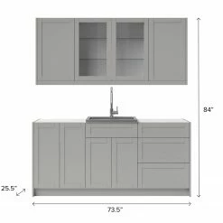 NewAge Products Home Wet Bar 8 Piece Cabinet Set With Glass Door, 24 In. Sink And Faucet - 24 Inch Home Bar Cabinets 53 NewAge Products Home Wet Bar 8 Piece Cabinet Set With Glass Door, 24 In. Sink And Faucet - 24 Inch Home Bar Cabinets