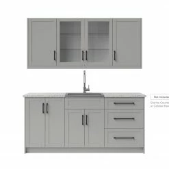 NewAge Products Home Wet Bar 8 Piece Cabinet Set With Glass Door, 24 In. Sink And Faucet - 24 Inch Home Bar Cabinets 51 NewAge Products Home Wet Bar 8 Piece Cabinet Set With Glass Door, 24 In. Sink And Faucet - 24 Inch Home Bar Cabinets