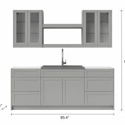 NewAge Products Home Bar Cabinets Home Wet Bar 9 Piece Cabinet Set With Drawers, Shelves, 36 In. Sink And Faucet - 24 Inch 56 NewAge Products Home Bar Cabinets Home Wet Bar 9 Piece Cabinet Set With Drawers, Shelves, 36 In. Sink And Faucet - 24 Inch