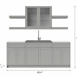 NewAge Products Home Wet Bar 10 Piece Cabinet Set With Shelves, 36 In. Sink And Faucet - 24 Inch Home Bar Cabinets 56 NewAge Products Home Wet Bar 10 Piece Cabinet Set With Shelves, 36 In. Sink And Faucet - 24 Inch Home Bar Cabinets