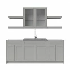 NewAge Products Home Wet Bar 10 Piece Cabinet Set With Shelves, 36 In. Sink And Faucet - 24 Inch Home Bar Cabinets 55 NewAge Products Home Wet Bar 10 Piece Cabinet Set With Shelves, 36 In. Sink And Faucet - 24 Inch Home Bar Cabinets