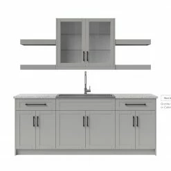 NewAge Products Home Wet Bar 10 Piece Cabinet Set With Shelves, 36 In. Sink And Faucet - 24 Inch Home Bar Cabinets 54 NewAge Products Home Wet Bar 10 Piece Cabinet Set With Shelves, 36 In. Sink And Faucet - 24 Inch Home Bar Cabinets