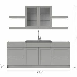 NewAge Products Home Wet Bar 10 Piece Cabinet Set With Drawers, Shelves, 36 In. Sink And Faucet - 24 Inch Home Bar Cabinets 56 NewAge Products Home Wet Bar 10 Piece Cabinet Set With Drawers, Shelves, 36 In. Sink And Faucet - 24 Inch Home Bar Cabinets