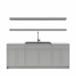 NewAge Products Home Wet Bar 9 Piece Cabinet Set With Top Shelves, 36 In. Sink And Faucet - 24 Inch Home Bar Cabinets 55 NewAge Products Home Wet Bar 9 Piece Cabinet Set With Top Shelves, 36 In. Sink And Faucet - 24 Inch Home Bar Cabinets