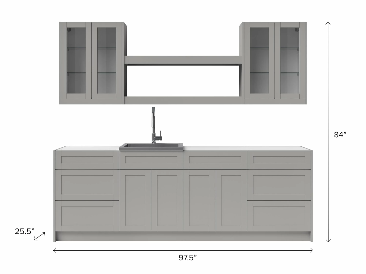 NewAge Products Home Bar Cabinets Home Wet Bar 10 Piece Cabinet Set With Centered Shelves, 36 In. Sink And Faucet - 24 Inch 21 NewAge Products Home Bar Cabinets Home Wet Bar 10 Piece Cabinet Set With Centered Shelves, 36 In. Sink And Faucet - 24 Inch