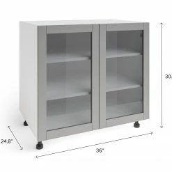 NewAge Products Pantry Cabinets Home 36 In. Two Door Base Cabinet With Glass Doors 49 NewAge Products Pantry Cabinets Home 36 In. Two Door Base Cabinet With Glass Doors