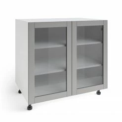 NewAge Products Pantry Cabinets Home 36 In. Two Door Base Cabinet With Glass Doors 48 NewAge Products Pantry Cabinets Home 36 In. Two Door Base Cabinet With Glass Doors