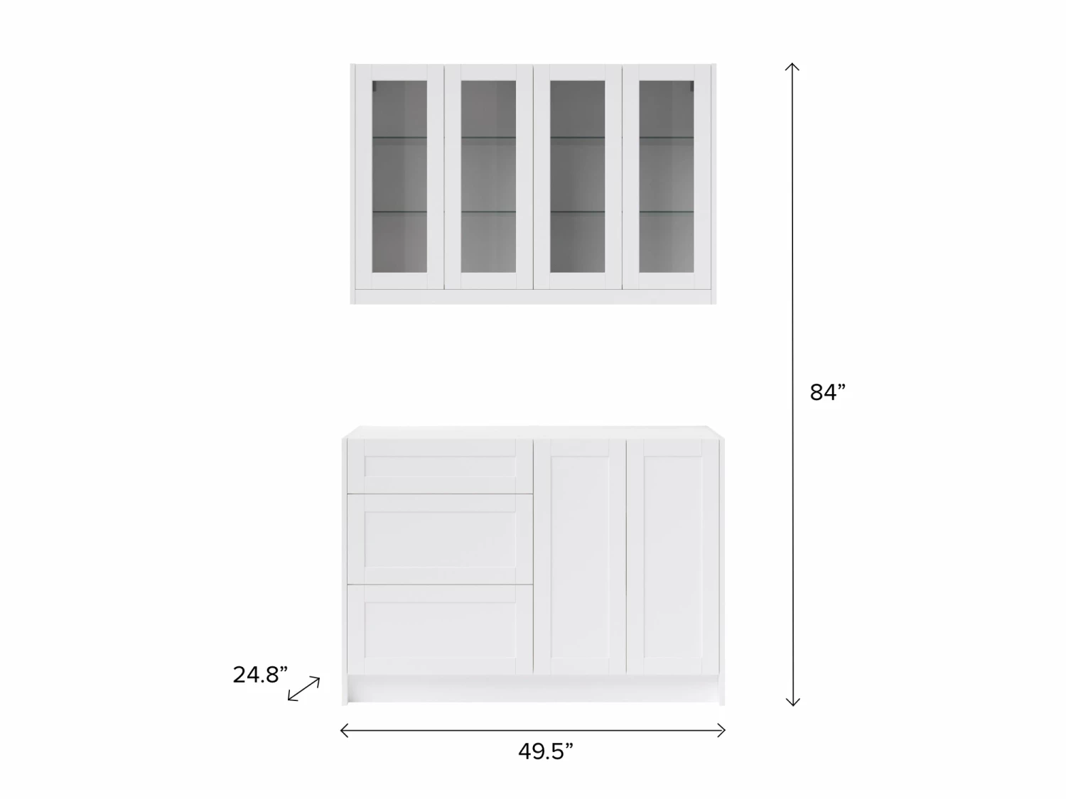 NewAge Products Home Bar Cabinets Home Bar 4 Piece Cabinet Set With Glass Door And Drawer Cabinet - 24 Inch 3 NewAge Products Home Bar Cabinets Home Bar 4 Piece Cabinet Set With Glass Door And Drawer Cabinet - 24 Inch