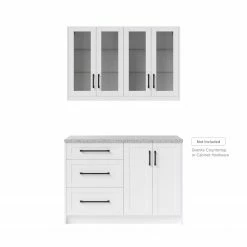 NewAge Products Home Bar Cabinets Home Bar 4 Piece Cabinet Set With Glass Door And Drawer Cabinet - 24 Inch