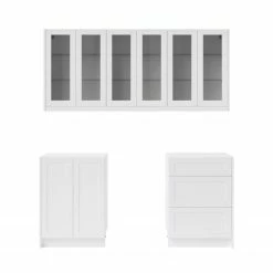 NewAge Products Home Bar Cabinets Home Bar 5 Piece Cabinet Set With Drawer Cabinet - 24 Inch