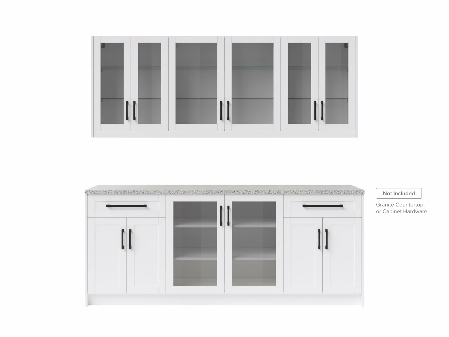 NewAge Products Home Bar 6 Piece Cabinet Set With Glass Door And Single Drawer Cabinets - 24 Inch 1 NewAge Products Home Bar 6 Piece Cabinet Set With Glass Door And Single Drawer Cabinets - 24 Inch