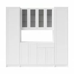 NewAge Products Home Bar 6 Piece Cabinet Set With Glass Door, Drawer And Pantry Cabinets - 24 Inch Home Bar Cabinets