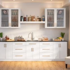 NewAge Products Home Bar Cabinets Home Bar 4 Piece Cabinet Set With Glass Door And Drawer Cabinet - 24 Inch 36 NewAge Products Home Bar Cabinets Home Bar 4 Piece Cabinet Set With Glass Door And Drawer Cabinet - 24 Inch