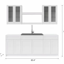 NewAge Products Home Bar Cabinets Home Wet Bar 9 Piece Cabinet Set With Shelves, 36 In. Sink And Faucet - 24 Inch 38 NewAge Products Home Bar Cabinets Home Wet Bar 9 Piece Cabinet Set With Shelves, 36 In. Sink And Faucet - 24 Inch