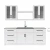NewAge Products Home Bar Cabinets Home Wet Bar 9 Piece Cabinet Set With Drawers, Shelves, 36 In. Sink And Faucet - 24 Inch