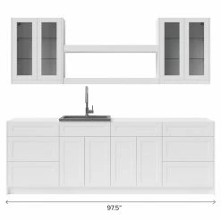 NewAge Products Home Bar Cabinets Home Wet Bar 10 Piece Cabinet Set With Centered Shelves, 36 In. Sink And Faucet - 24 Inch 38 NewAge Products Home Bar Cabinets Home Wet Bar 10 Piece Cabinet Set With Centered Shelves, 36 In. Sink And Faucet - 24 Inch