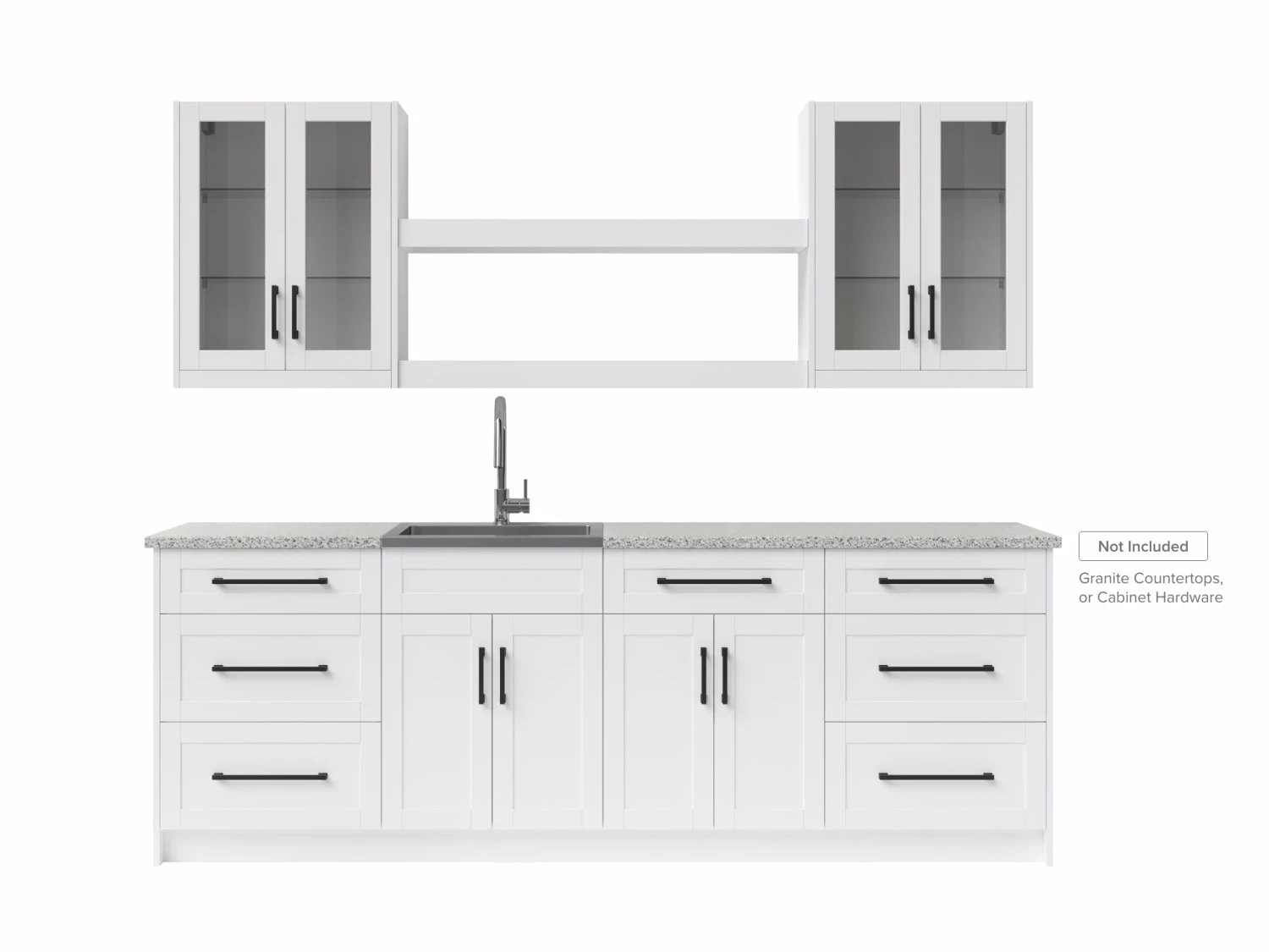 NewAge Products Home Bar Cabinets Home Wet Bar 10 Piece Cabinet Set With Centered Shelves, 36 In. Sink And Faucet - 24 Inch 1 NewAge Products Home Bar Cabinets Home Wet Bar 10 Piece Cabinet Set With Centered Shelves, 36 In. Sink And Faucet - 24 Inch