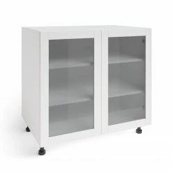 NewAge Products Pantry Cabinets Home 36 In. Two Door Base Cabinet With Glass Doors