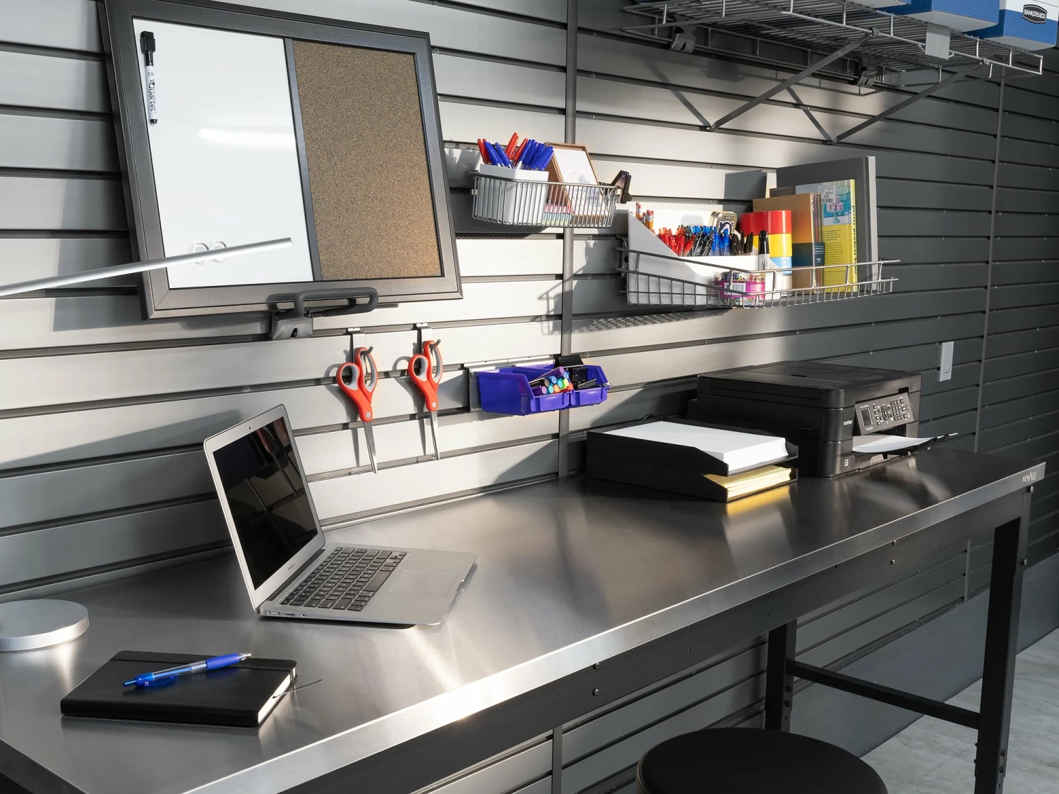 NewAge Products Garage Storage PVC Slatwall Blue Parts Bins With Parts Bins Support (Pack Of 4) 3 NewAge Products Garage Storage PVC Slatwall Blue Parts Bins With Parts Bins Support (Pack Of 4)