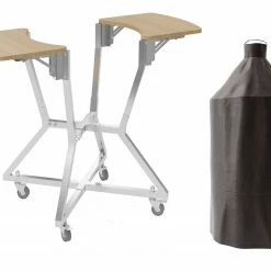 NewAge Products Outdoor Kitchen Kamado 2-Piece Bundle (22 In. Cart, 22 In. Cover)