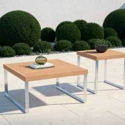 NewAge Products Monterey Teak Coffee Table And Side Table (Set Of 2)